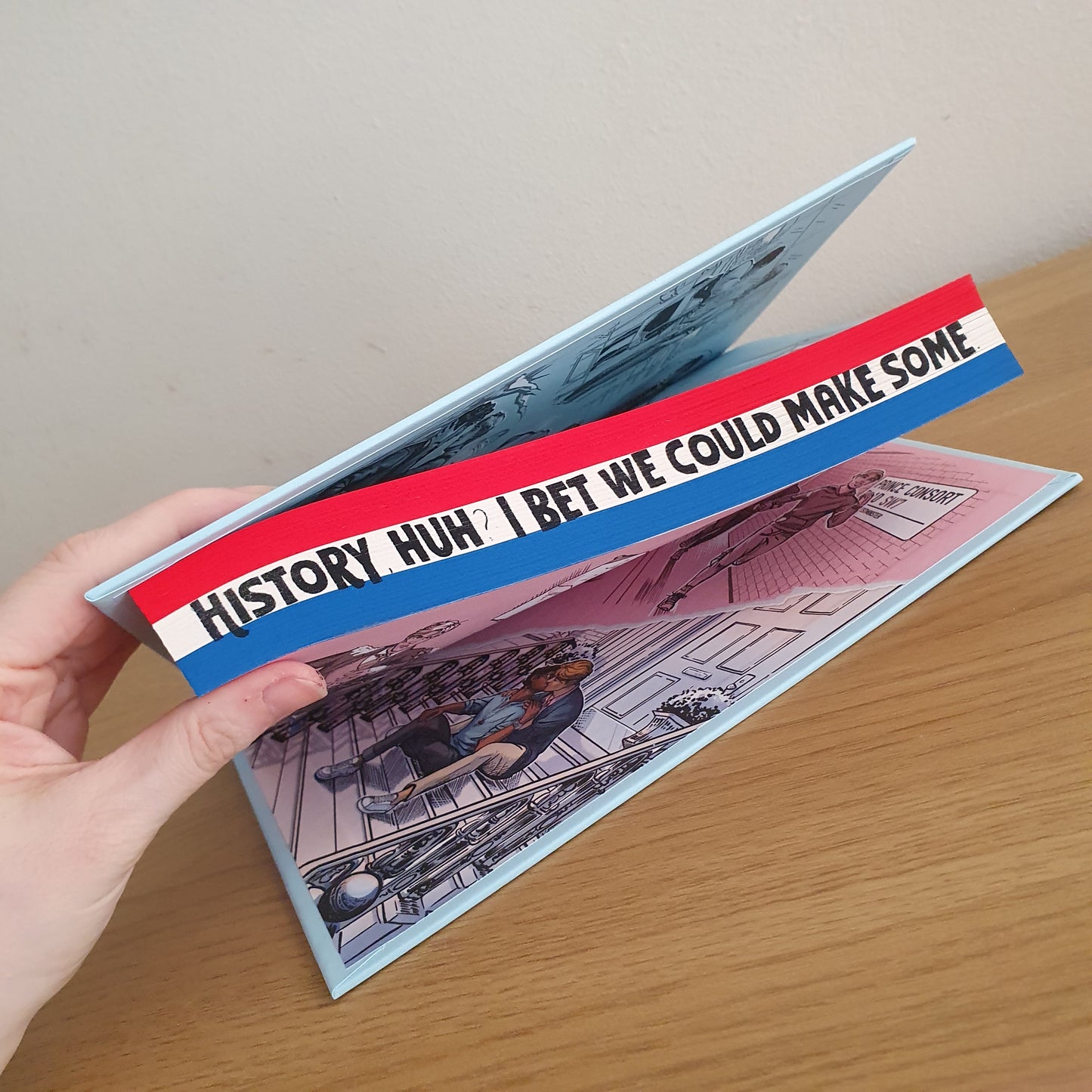 Red White and Royal Blue Sprayed Edges